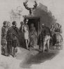 The Scotch brand singing before the Royal Family. Scotland 1847 old print