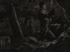 George Stephenson experimenting with safety lamp in a mine. Northumberland 1881