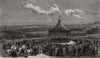 View in the Leazes Park, Newcastle-on-Tyne 1881 old antique print picture