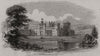 Ravensworth Castle, from an original sketch. Durham 1846 old antique print