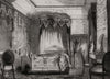 The State bed-room, Buckingham Palace. London 1855 old antique print picture