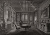 Beckford's Tower: The Crimson drawing-room. Somerset 1845 old antique print