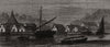 North Borneo: The town of Brunei. Brunei Darussalam 1881 old antique print