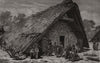 A Naga house in Manipur. India 1891 old antique vintage print picture