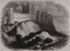 Rock of Bamburgh, with the castle in its present state. Northumberland 1858