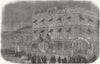 INDIA. Sir Jamsetjee Jeejeebhoy's house, Mumbai, lit 1858 old antique print