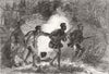 GHANA. A Night Alarm 1874 old antique vintage print picture