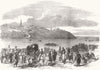 UKRAINE. Pilgrims Crossing Dnieper to Kiev 1854 old antique print picture