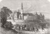 POLAND. Church & Convent, Częstochowa 1863 old antique vintage print picture