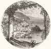 ITALY. View from Capuchin Monastery, Amalfi c1880 old antique print picture