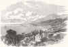 FRANCE. View of Mentone from East 1869 old antique vintage print picture