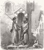 TURKEY. Turkish Sentinels, Sketched, Istanbul 1854 old antique print picture