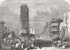 FRANCE. St Jacques Boucherie, Rue Rivoli extension 1854 old antique print