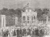 BELGIUM. Festival, Place D'Armes, Ghent 1872 old antique vintage print picture