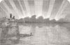 FRANCE. Aurora Borealis, seen from Pier, Boulogne 1853 old antique print