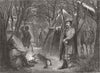 POLAND. Insurrection, Poland. Insurgents Bivouacking 1863 old antique print