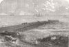 INDIA. Chennai Pier, Screw-Piles, new invention 1863 old antique print picture