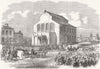 ROMANIA. Revolution, Bucharest. Troops, Platz Theatre 1866 old antique print