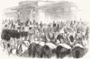 BERKS. French Emperor, Windsor station 1855 old antique vintage print picture