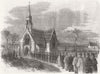 LONDON. Marylebone cemetary consecration, Finchley 1855 old antique print