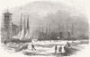 LONDON. Frost-Thames, Billingsgate 1855 old antique vintage print picture