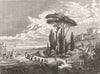 ITALY. Villa D'Este, Tivoli c1850 old antique vintage print picture