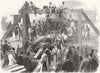 ITALY. Hercules Statue found, Campo Dei Fiori, Rome 1864 old antique print