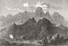 FRANCE. Mont St Antoine, Corsica 1864 old antique vintage print picture