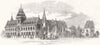 OXON. South-West view of University Museum, Oxford 1855 old antique print