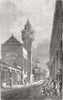 TUNISIA. Mosque, Tunis 1857 old antique vintage print picture