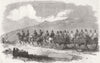 INDIA. Mutiny. Peshawar Land Transport Train 1857 old antique print picture