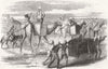 INDIA. Pushing forward British Troops to Delhi 1857 old antique print picture