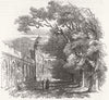 PAKISTAN. Walk, Garden of Shalimar, Lahore 1857 old antique print picture