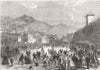 ITALY. Skating, Florence 1864 old antique vintage print picture