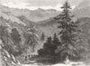 ETHIOPIA. Nearing Abyssinian plateau, Rayry Guddy 1868 old antique print