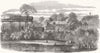 MALAYSIA. Town of Kanowit, River Rajang, Borneo 1849 old antique print picture