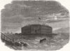 NEW YORK. Civil War. Fort Lafayette holding POWs 1862 antique print