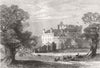 SCOTLAND. Ancrum House, Jedburgh, burned down 1873 old antique print picture