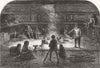 ALASKA. Indian House, Unalachleet River, Norton Sound 1868 old antique print