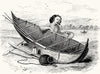 CHILE. Bark canoe from Tierra Del Fuego 1868 old antique vintage print picture