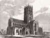 YORKS. Doncaster Church 1858 old antique vintage print picture