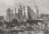 DURHAM. Brancepeth Castle, Durham 1858 old antique vintage print picture