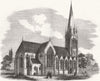 LONDON. New Church of St Mary, Stoke Newington 1858 old antique print picture