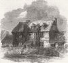 SURREY. Swift's Cottage, Moor Park, Surrey 1858 old antique print picture