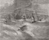 YORKSHIRE. Lifeboat disaster at Whitby 1861 old antique vintage print picture