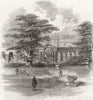 OXON. Ruins of the Titian Gallery, Blenheim Palace 1861 old antique print