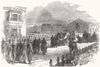 HANTS. Funeral of Sir Charles Napier, Portsmouth 1853 old antique print