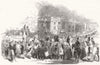 LONDON. Mr Emidy driving 28 horses to Greenwich 1844 old antique print picture