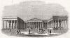 LONDON. Facade of the British Museum 1844 old antique vintage print picture