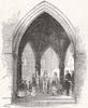 YORKS. Baptistery of Escrick Church 1858 old antique vintage print picture